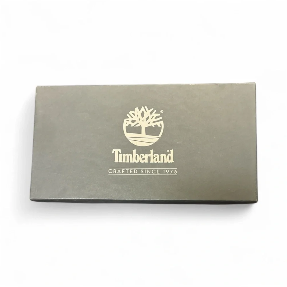 Timberland Men's Black and Tan Canvas and Leather Wallet With Key Fob